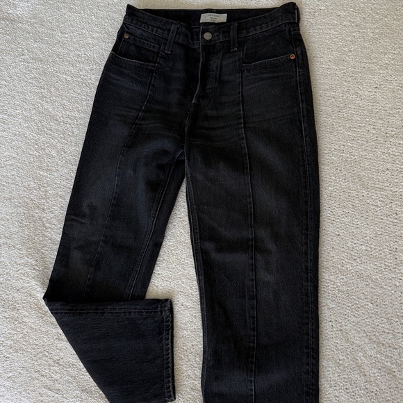 Levi's REVOLVE Altered Straight Leg Black Jeans Distressed Size 27 - Picture 8 of 14